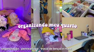 organizando meu quarto 🫧 |penteadeira , limpeza , escrivaninha e etc