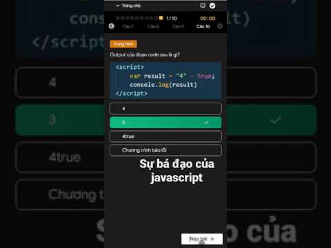 Video Trừ chuỗi với True trong #Javascript - youtube