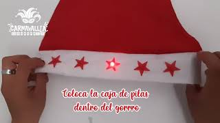 Gorro navideño con luces led