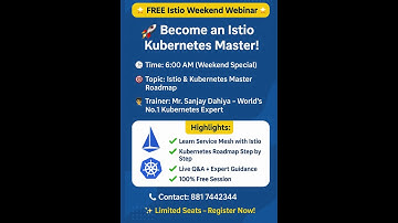 🌟 FREE Istio Weekend Webinar | Become a Kubernetes Master with Sanjay Dahiya #kubernetes #job #cka