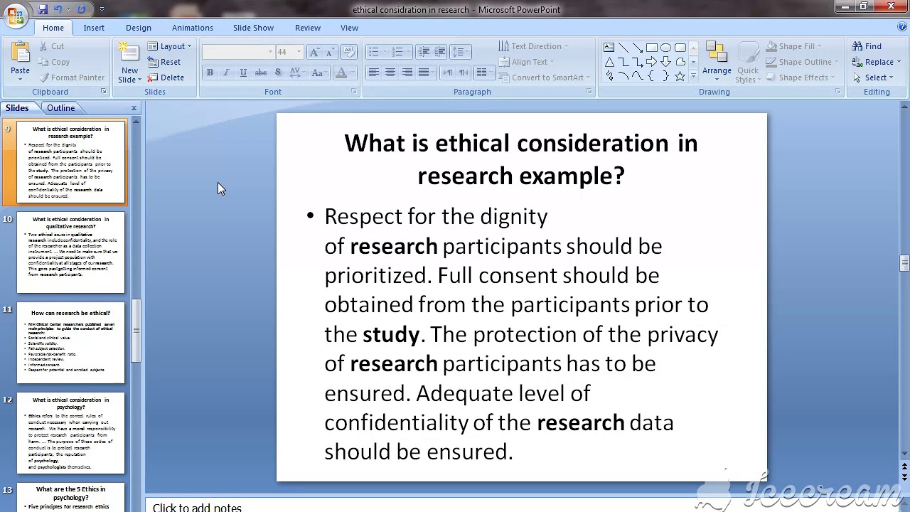 sample research with ethical consideration