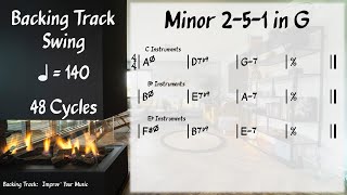 Minor ii V I (2 5 1) in G (140 BPM), Backing Track