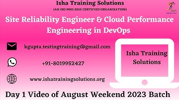 Site Reliability Engineer & Cloud Performance Engineering in DevOps Day 1 @ +91-8977922427 to enroll