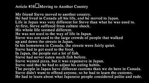 Learn Listening U2 - Lession 38 Moving to Another Country