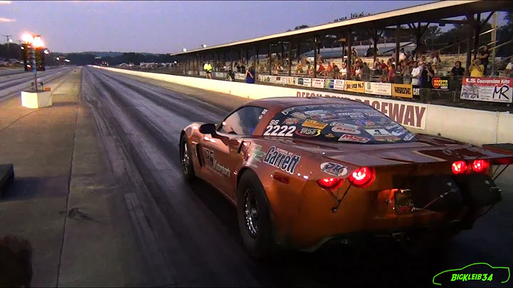 Mark Carlyle Twin Turbo Z06 Does 4s @175MPH! - Holley LS Fest 2014