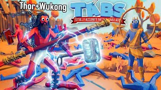 I Created a GOD in TABS! ⚡ Thor + Monkey King Custom Character vs ALL GODS