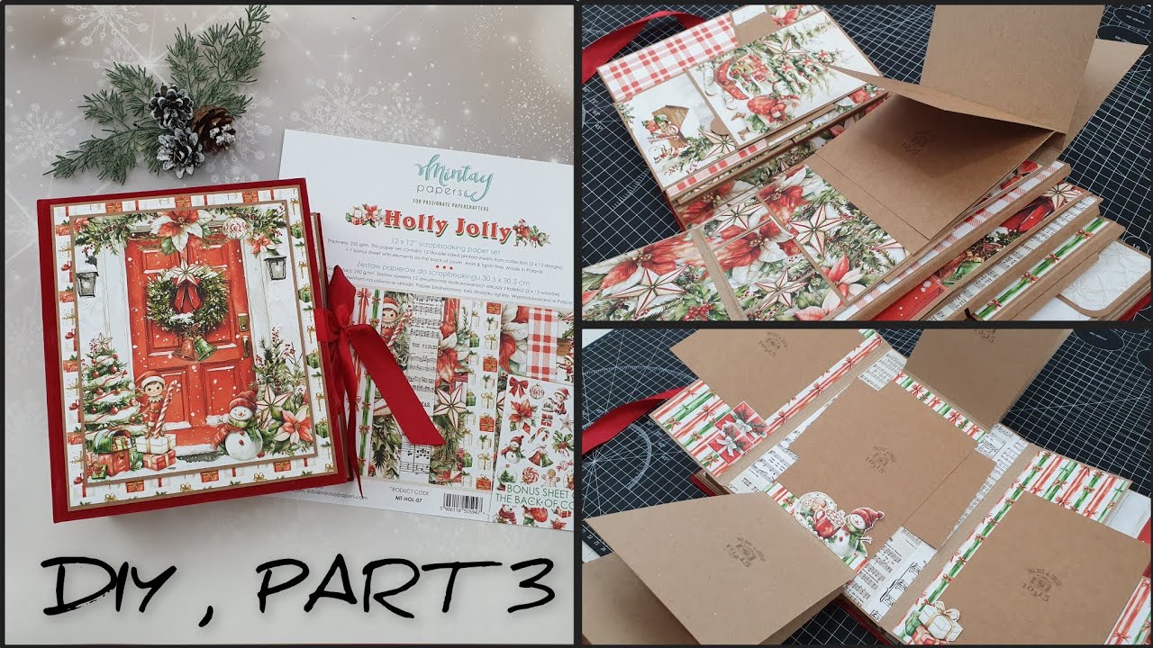 Photo album - scrapbooking 📷 Mintay - Holly Jolly 🙂 second page of the album 📷 diy tutorial.