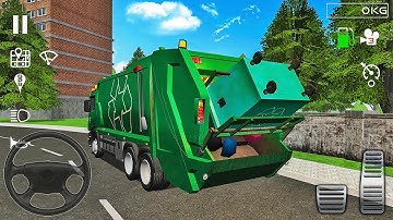 Trash Truck Simulator - Recycling Truck Collecting City Garbage Bins - Android Gameplay