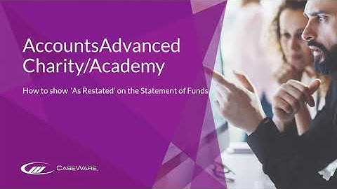 Charity/Academy AccountsAdvanced - How do I show 