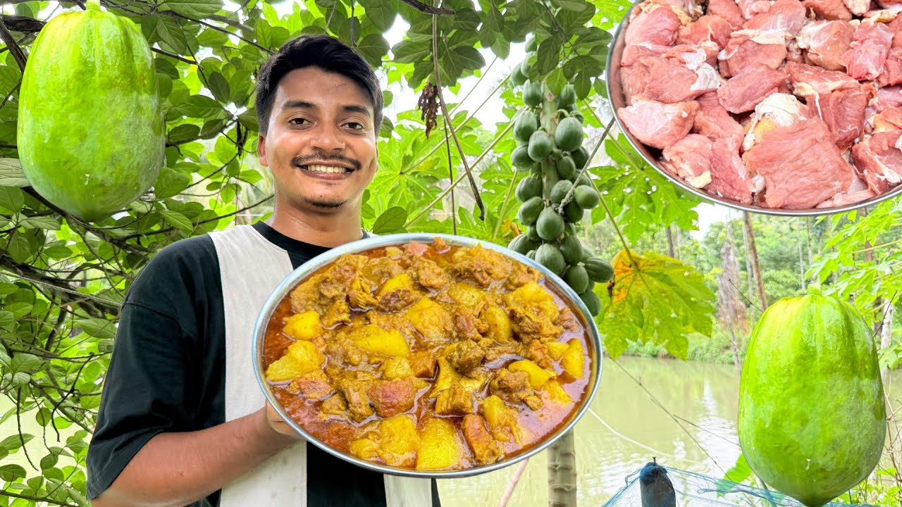 কোম্বা দিয়ে গরুর গোশত রান্না | Green Papaya and Beef Curry Recipe | Robin The Storyteller