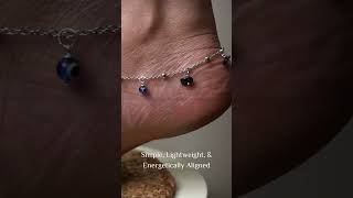 Crystal chips anklet ✨ Subtle shine with natural beauty 💫 Stylish everyday wear with good vibes 💎🌸