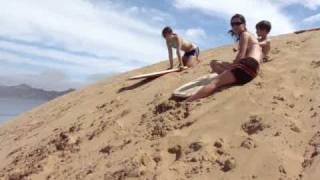 boogie-boarding sand dunes 1