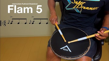 INTERMEDIATE FOR DRUMMERS | Flam 5 Rudiment Breakdown