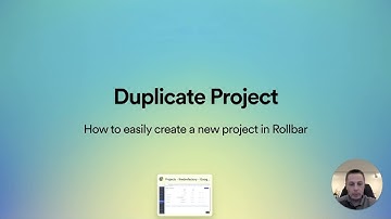 How to easily duplicate a project with your settings