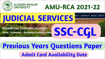 AMU RCA : amu rca ssc cgl previous years question paper | amu rca judicial service questions paper