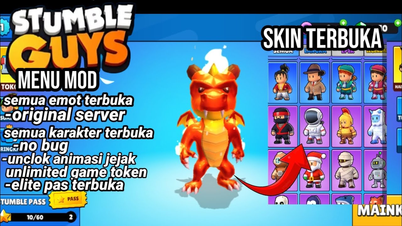 update!!cheat stumble guys mod terbaru, semua skin terbuka, emot gratis