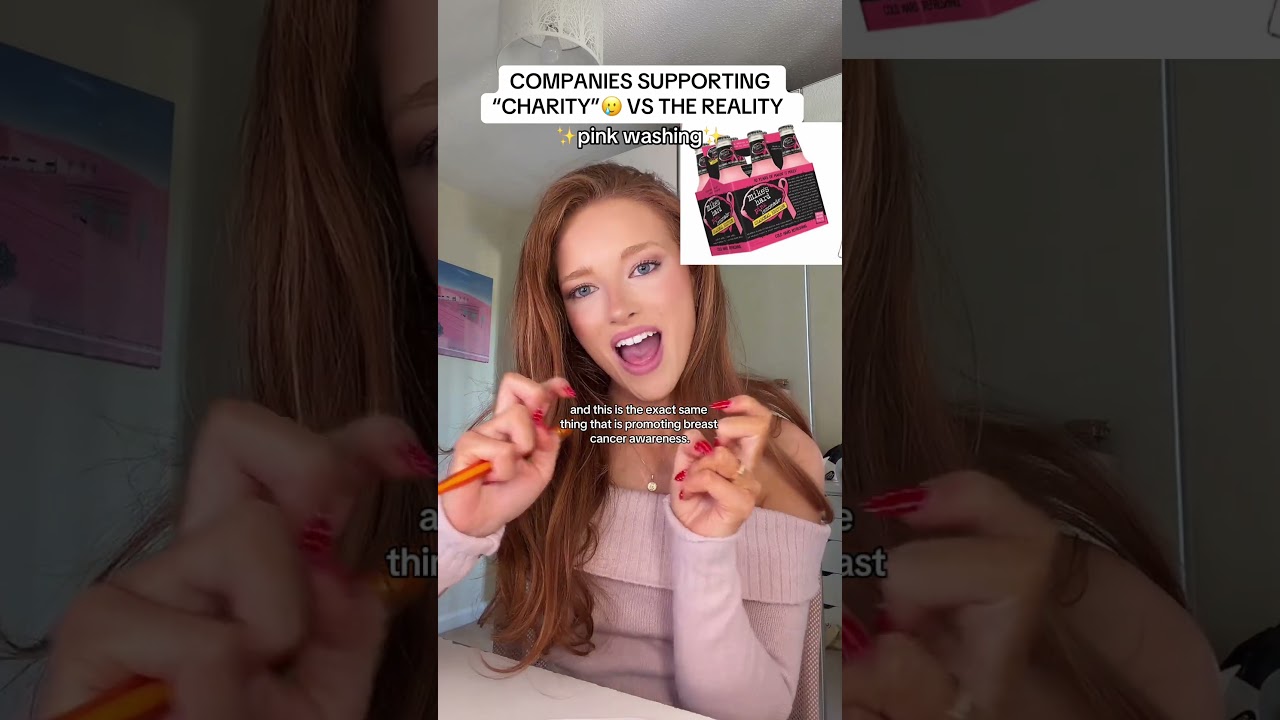 COMPANIES SUPPORTING “CHARITY” VS THE REALITY 🥲 ✨pink washing✨#fyp #pinkwashing #breastcancer#women