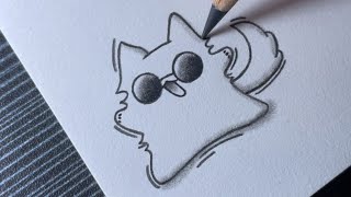How to draw a Cute cat - step by step easy!