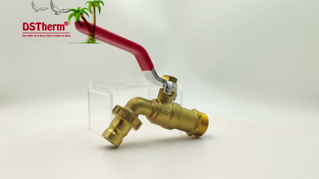 See Why Choose Gold Plated Heavy Duty Classic Red Iron Handle Bibcocks Tap Spout Faucet Spigot 1/2"