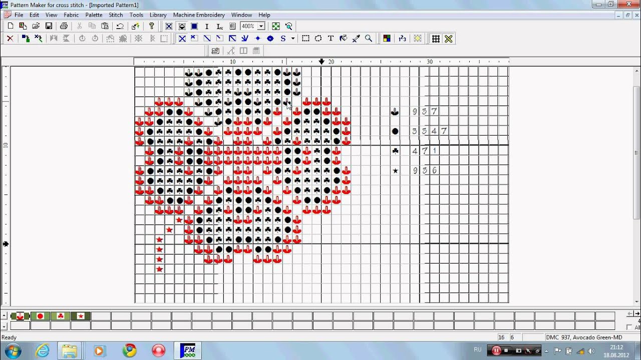 Как сделать перенабор схемы. Перенабор схемы в РМ. Вышивки для pattern maker v4 Pro. Перенабор схемы в РМ С подложки. Как делать перенабор схем для саги самостоятельно.