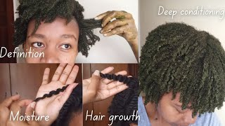 Hair Growth Challenge #4: Deep Conditioning,Curl Definition,Moisture Retention Natural Hair