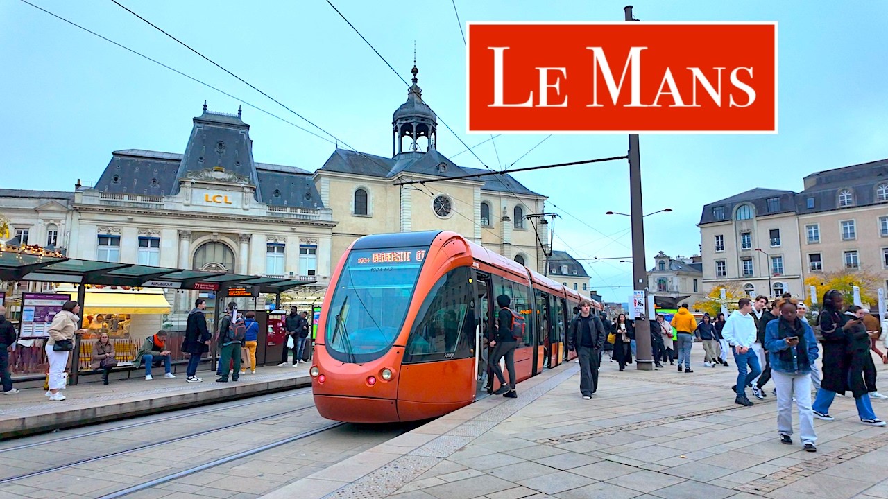 Le Mans, France  - Evening and night walk in Le Mans - Le Mans Christmas 2024 - Le Mans 4K HDR