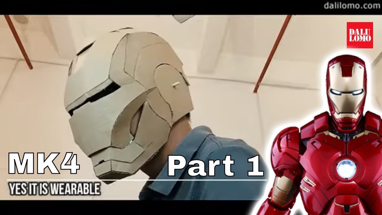 Cardboard Iron Man Part 1 Helmet Template Pdf How To Youtube