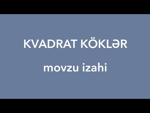 Video: Kvadrat Kökü Necə çıxarmaq Olar