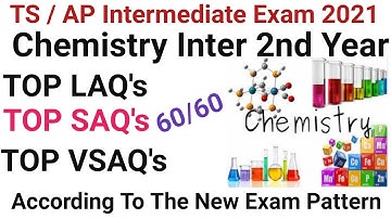 TS/AP EXAM 2021| Chemistry Inter 2nd Year |Top SAQ LAQ and VSAQ| Guess paper available
