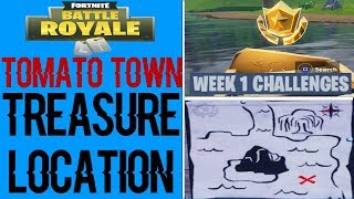 Tomato Town Treasure Map Location Fornite Battle Royale Season 4 Week 1 Challenges
