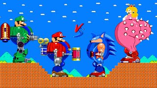 Mario vs Sonic Calamity: Battle Robo in Super Mario Bros. | ADN MARIO FUN