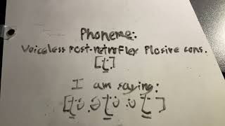 (Phone) [ʈ̠] voiceless post-retro flex plosive consonant