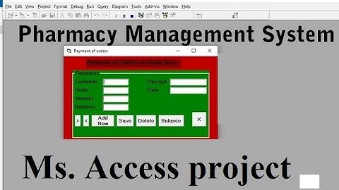 Pharmacy Management System using Microsoft Access