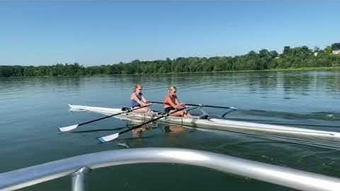 Slow Motion Tech- Practice at Rockland Rowing in the Double as Stroke Seat (Aug. 2020)
