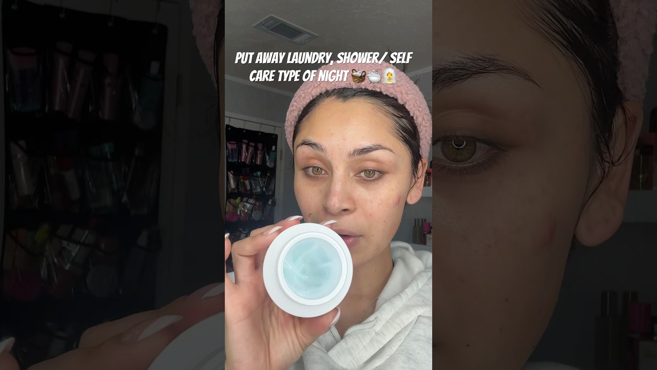 Putting away laundry, shower & skin care 🧺🛁🧖♀️ #vlog #fyp #nighttimeroutine #goodnight
