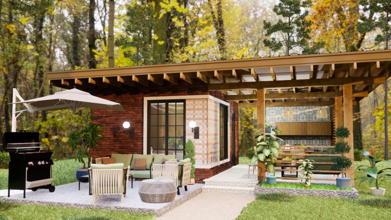 Домик-коттедж 5×8 м — уютный небольшой дом с продуманной планировкой пространства.