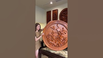 Tác phẩm tranh đĩa Sen Hạc #đồgỗmỹnghệ #nộithấtgỗ #tranhgỗ