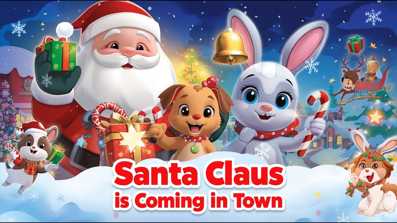 Santa Is Coming to Our Town 🎅 | Fun Christmas Song for Kids | Sing ...