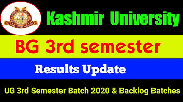 Kashmir University UG/BG 3rd Semester Batch 2020 & Backlog Batches Result Update