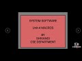 CONDITIONAL MACRO : UNIT -4 MACRO