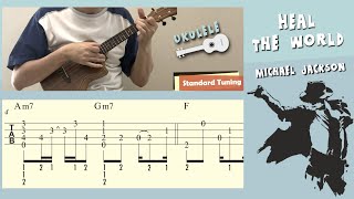 Heal the World / Michael Jackson (Ukulele) [TAB] [with Lyrics]