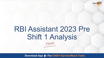 RBI Assistant Exam Analysis 2023 | RBI Assistant 19 Nov, Shift 1 Asked Questions & Expected Cut Off
