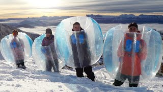 On Essaye ces bulles gonflables sur la neige !
