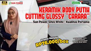 WHITE BODY SEMI-GRANITE TILE - SUN POWER SILVO WHITE, SUN GLAZE CUTTING - 50X50 | IDR 76,000/BOX