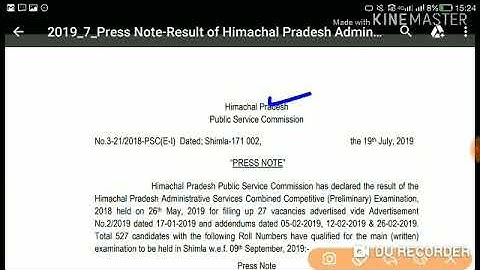HPPSC HAS ( Pre ) Result Declared Today | Held on - 26 May 2019 |