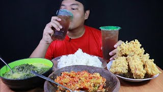 SAMBEL KOREK,AYAM HANGAT,DAUN SINGKONG,ES TEH