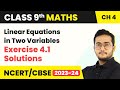 Linear Equations In Two Variables Exercise 4 1 Solutions Class 9 Maths Chapter 4