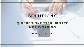 ( Solutions )Quicken One Step Update Not Working 2024 | Support Phone Number For Quicken