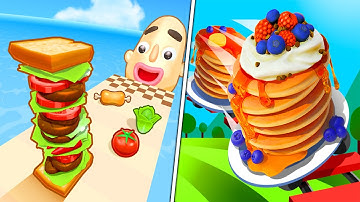 Sandwich Runner VS Pancake Run | All Level Gameplay NEW UPDATE ( IOS/Android )