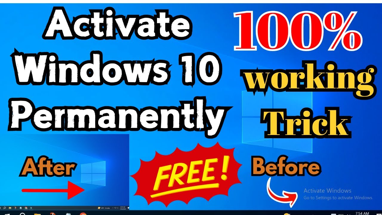 Activate Window 10 free | How to activate windows 10 in pc | windows 10 ...